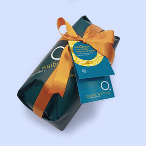 PanOpera natural box, apricot, dark and rum glazed with Ecuador single origin chocolate